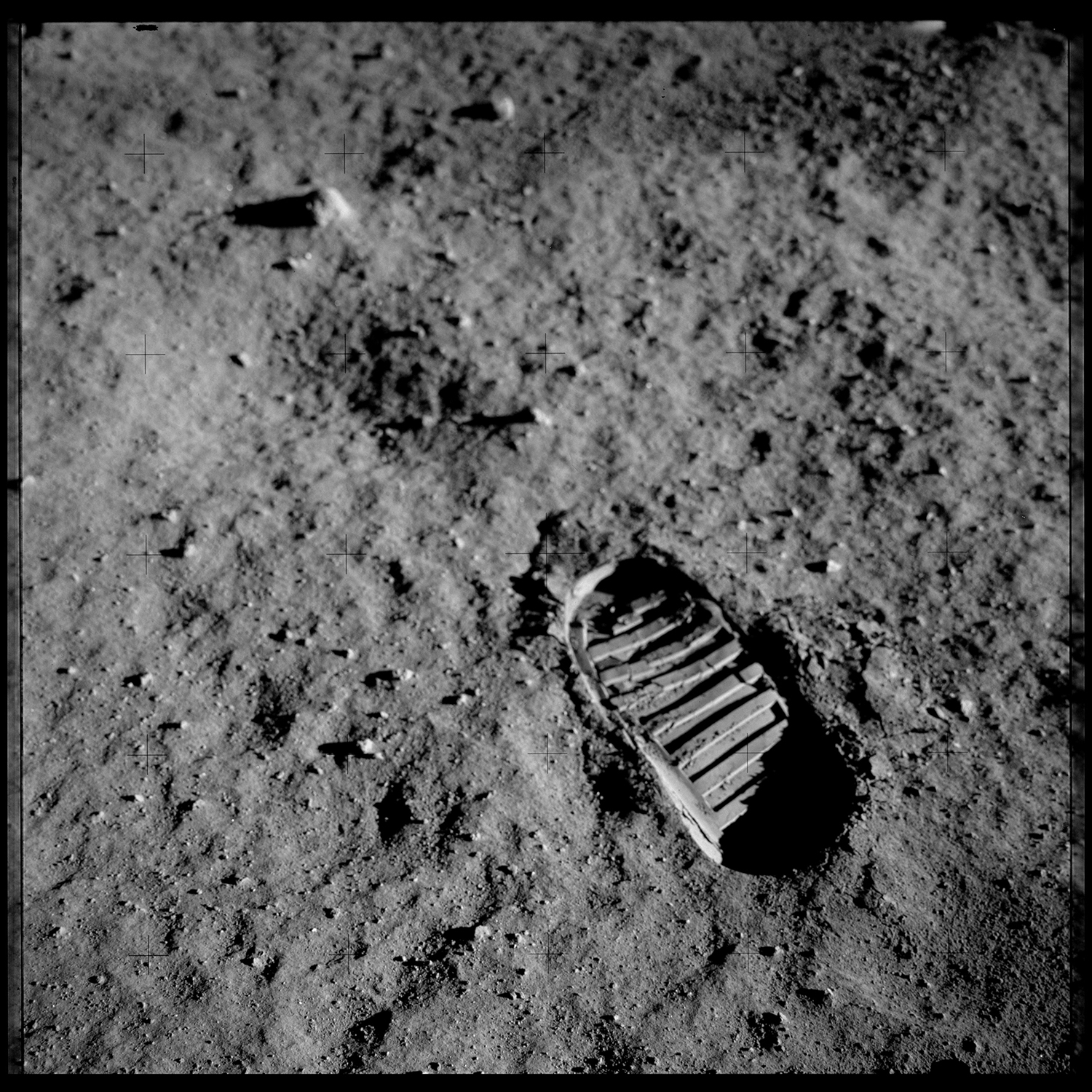 Footprint on the moon left by Apollo 11 astronaught