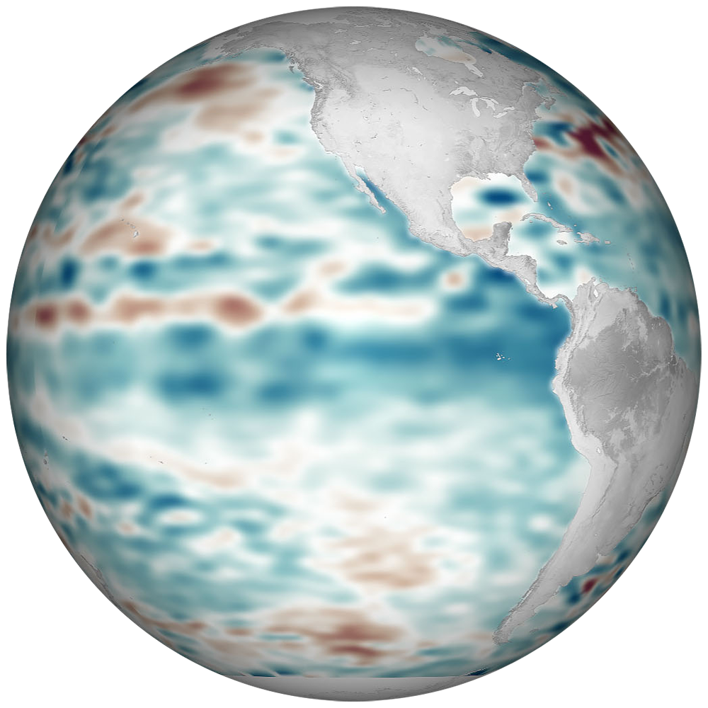 3D earth mapping Sea Surface Height Anomaly